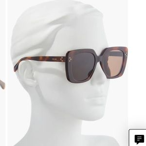 Celine - Mini Triomphe 55mm Round Sunglasses - Black